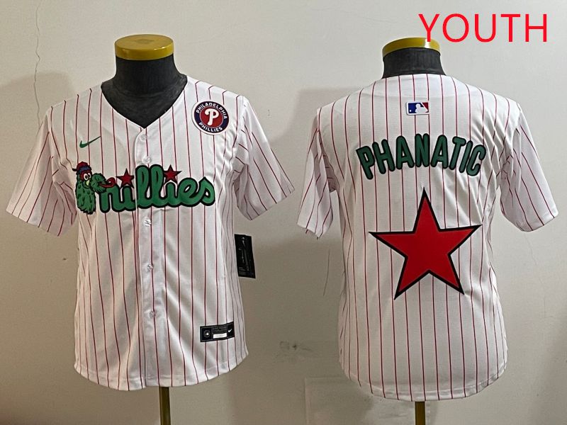 Youth Philadelphia Phillies Blank White three generations Joint Name Nike 2025 MLB Jersey style 11